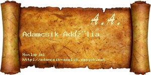 Adamcsik Adélia névjegykártya